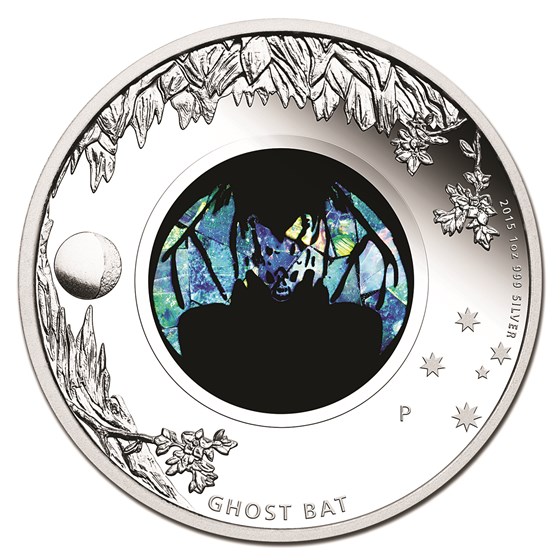 2015 Australia 1 oz Silver Opal Ghost Bat Proof 2015 Australia 1 oz Silver Opal Ghost Bat Proof